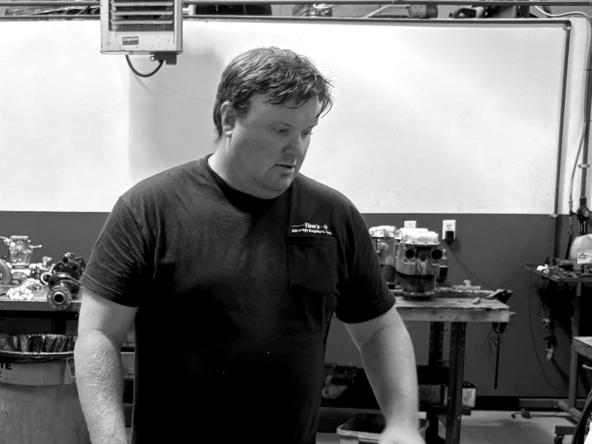 Tom Schaefer, Fourth Front co-founder, in the engine shop